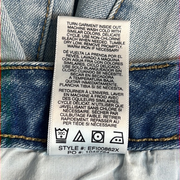 Kenzie Cropped Straight Leg Frayed Hem Embroidery Jeans Sz: 2/26 - Picture 8 of 11